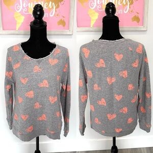 Seventeen Heart Print Gray Sweater (L)
